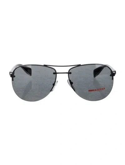 Pre-owned Prada Aviator Tinted Sunglasses In Black