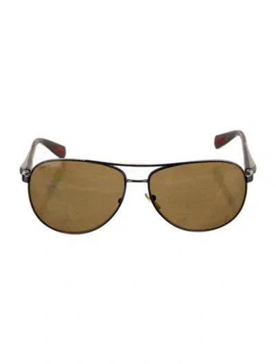 Pre-owned Prada Aviator Tinted Sunglasses In Brown