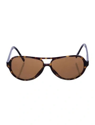 Pre-owned Prada Aviator Tinted Sunglasses In Brown