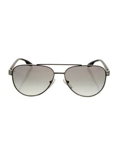 Pre-owned Prada Aviator Tinted Sunglasses In Gray