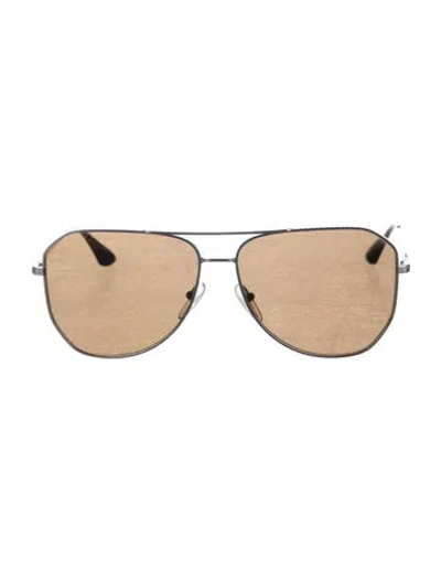 Pre-owned Prada Aviator Tinted Sunglasses In Silver