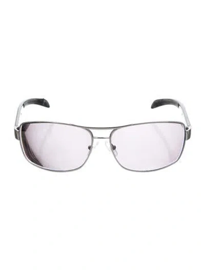Pre-owned Prada Aviator Tinted Sunglasses In Silver