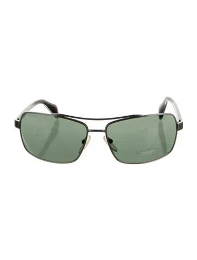 Pre-owned Prada Aviator Tinted Sunglasses In Silver