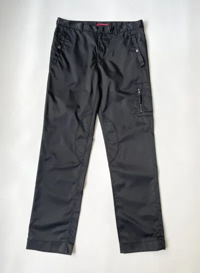 Pre-owned Prada A/w 06 Black Nylon Ma-1 Cargo Trousers