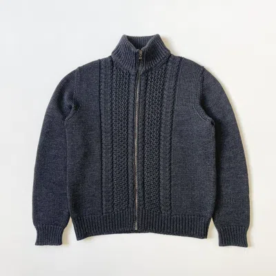 Pre-owned Prada A/w 10 Heavy Wool Drivers Zip Cardigan In Gray