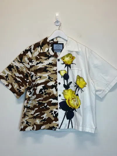 Pre-owned Prada Aw19 Double Match Workwear Shirt In Multi