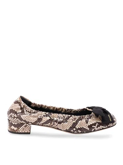 Prada Ayers Ballerinas In Animal Print