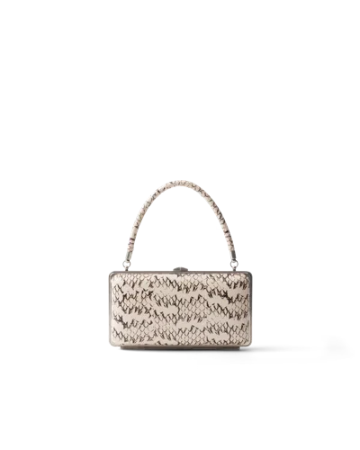 Prada Clutch Aus Ayers-leder In Felsgrau