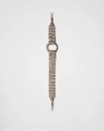 Prada Ayers Leather Shoulder Strap In Rock Gray