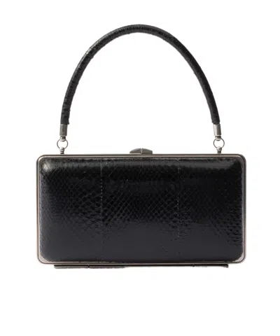 Prada Ayers Logo Clutch In Black