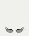 Prada B50s Rectangle Metal Sunglasses In Black