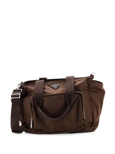 Pre-owned Prada Baby Bag Re-nylon Medium Crossbody Bag In Brown