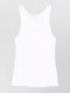 Prada Back Lace-up Scoop Neck Sleeveless Top In White