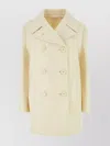 Prada Ivory Wool Blend Coat In Cream