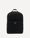 Prada Re-nylon Triangle Logo Backpack In Black