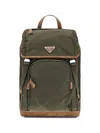 Prada Nylon Backpack With Adjustable Shoulder Straps In Green