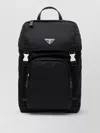 Prada Backpack Adjustable Straps Front Pocket Handle In Black