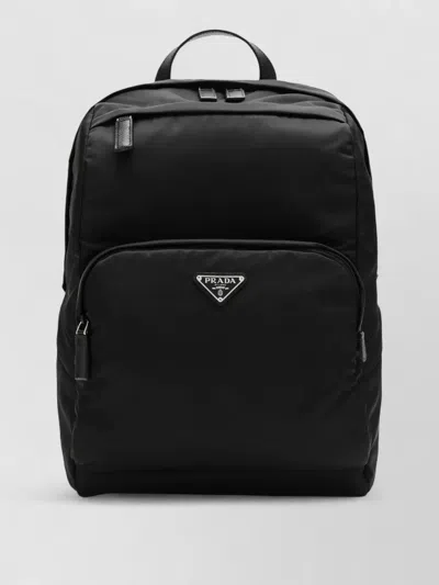 Prada Backpack Adjustable Straps Front Zip Pocket Top Handle