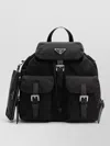 Prada Womens Black Logo-plaque Recycled-polyamide Backpack In Black