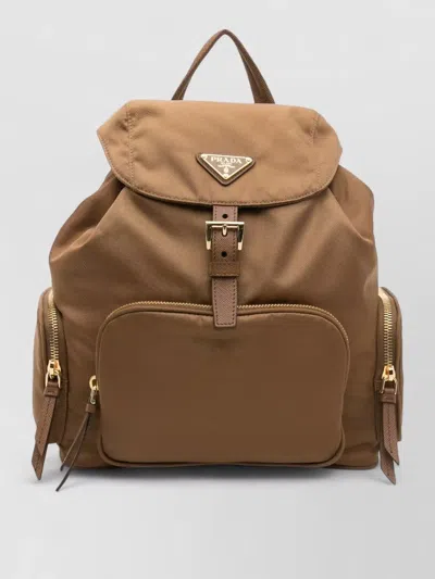 Prada Backpack Adjustable Straps Top Handle Zip Pockets