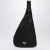 Prada Backpack In Re-nylon And Black Leather