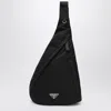 Prada Mens Black Hybrid Re-nylon And Leather Backpack