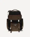 Prada Re-nylon And Saffiano Leather Backpack In Brown