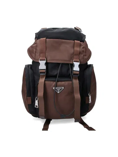 Prada Backpack Logo In "re-nylon" In Black