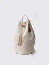 Prada Canvas Backpack With Eyelet Detailing And Top Handle In Neutral