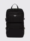 Prada Nylon Backpack With Top Handle And Front Zip In Black