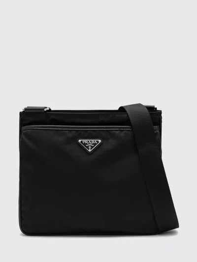 Prada Re-nylon Triangle Logo Messenger Bag In Black