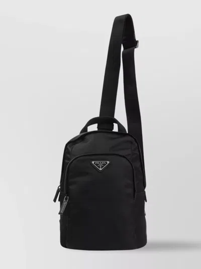 Prada Logo Re-nylon And Saffiano Leather Backpack