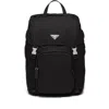 Prada Backpack In Re-nylon And Saffiano Leather In Black