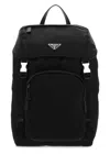 Prada Backpack In Re-nylon And Saffiano Leather In Black