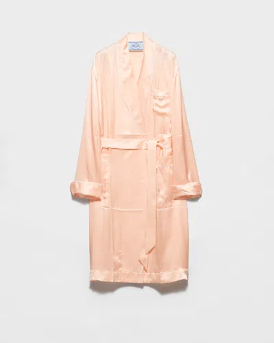 Prada Bademantel Aus Seide In Neutral