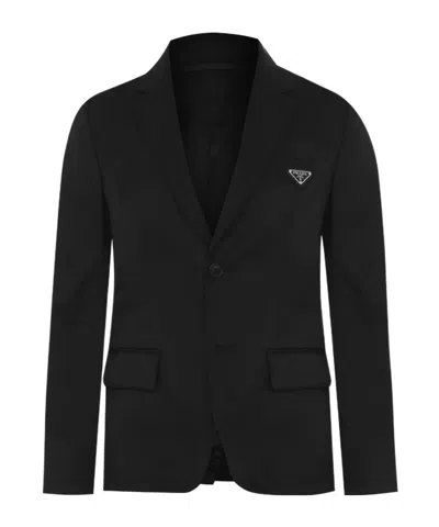 Prada Badge Blazer In Black