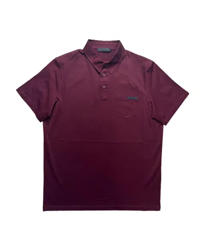Prada Bag Lapel Polo Shirt In Red