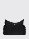 Prada Explore Triangle Logo Nylon Messenger Bag In Black