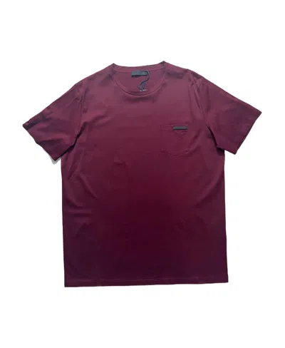 Prada Bag T-shirt With Round Neck In Red