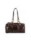 Prada Medium Brown Leather Dangle Bag Women