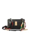 Prada Soft Sound Small Leather Shoulder Bag With Charms In Black