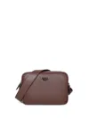 Prada Triangle Logo Leather Messenger Bag In Black