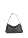 Prada Aimee Grain Leather Shoulder Bag In Black