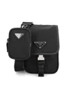 Prada Re-nylon And Saffiano Leather Shoulder Bag In Black