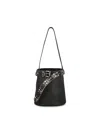 Prada Studded Belt Leather Bucket Bag In Black