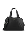 Prada Large Leather Boston Bag In Black