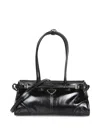 Prada Glossy Leather Cross-body Bag In Black