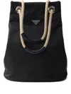 Prada Medium Mariner Re-nylon Bucket Bag In Black