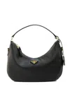 Prada Soft Grain Leather Sac Bag In Black