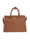 Prada Buckle Medium Leather Handbag With Double Belt In Caramel 0